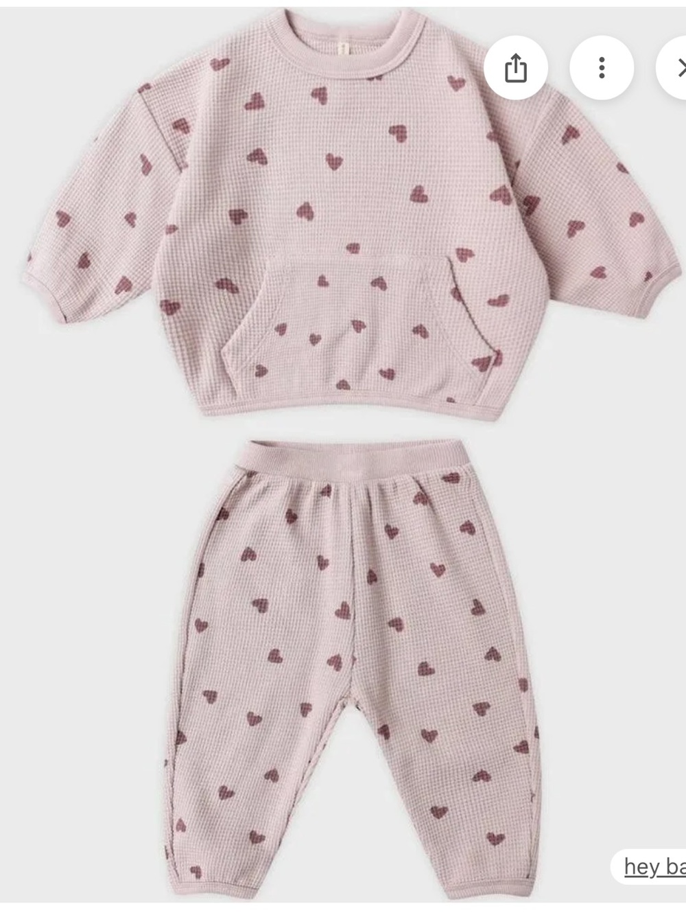 Quincy Mae Waffle Slouch with Heart Print